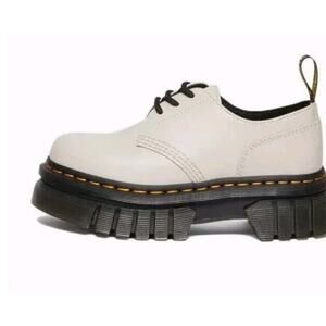 Dr. Martens Women's 1461 Audrick Quad Platform Grey Nappa Lux Leather US 7
